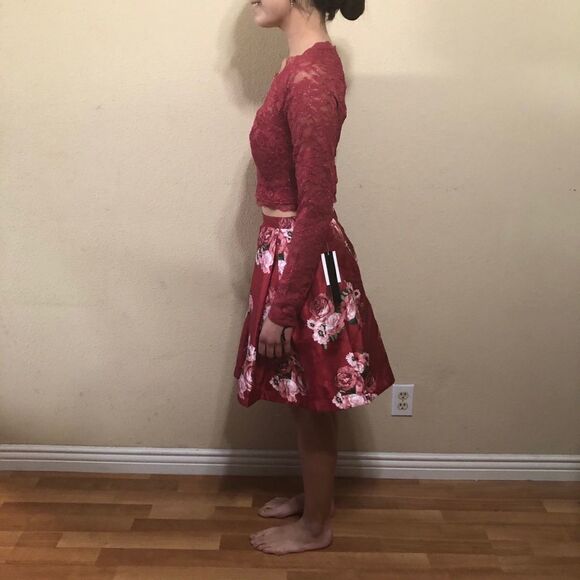 Sequin Hearts Floral & Lace Two-Piece Dress - Picture 4 of 14